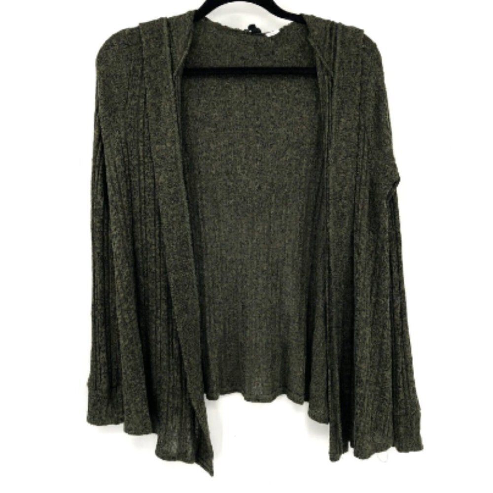 UO BDG Open Front Hooded Cardigan Sweater Green Knit S Urban Outfitters Women